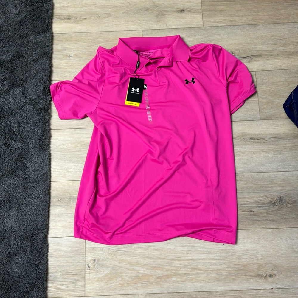 Pink Under Armor Golf Polo